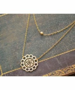 BellaJoo Jewelry Gold Double Strand Lace Necklace