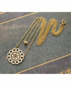 BellaJoo Jewelry Gold Double Strand Lace Necklace