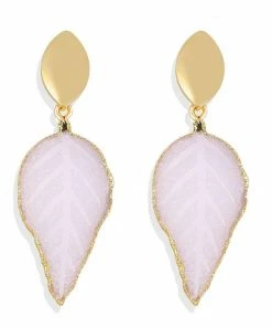 17KM Official Store Gold Green Leaf Earrings