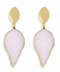 17KM Official Store Gold Green Leaf Earrings