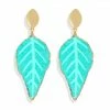 17KM Official Store Gold Green Leaf Earrings