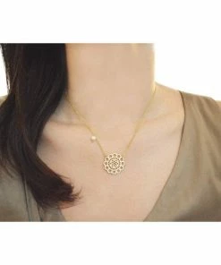 BellaJoo Jewelry Gold Lace Necklace