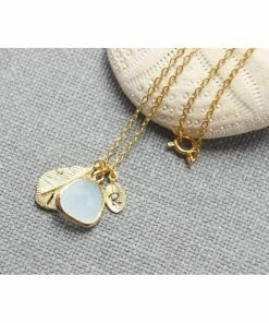 BellaJoo Jewelry Gold Personalized Dangle Mint Drop Necklace