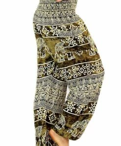 Napat Green Ancient Elephant Harem Pants