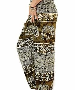 Napat Green Ancient Elephant Harem Pants