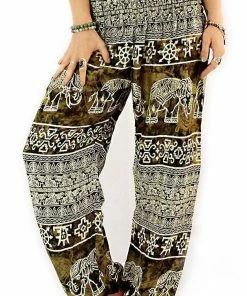 Napat Green Ancient Elephant Harem Pants