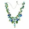 WorldFinds Green And Blue Glass Bead Charm Necklace (GC) Jewelry
