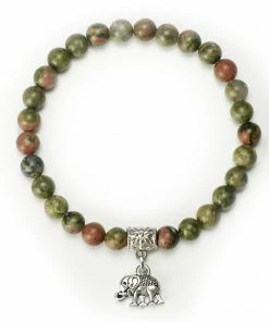 One Tribe Apparel Green Elephant Bracelet - Wealth & Intelligence Jewelry