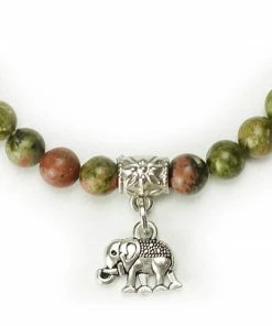 One Tribe Apparel Green Elephant Bracelet - Wealth & Intelligence Jewelry
