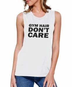 TSF Design Gym Hair Don't Care Work Out Muscle Tee Cute Workout Sleeveless Tank Boho Tops