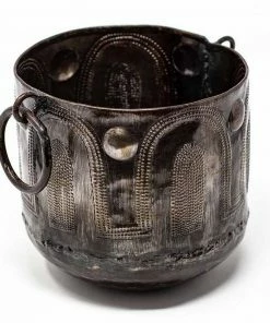 Croix Des Bouquets Home Hammered Metal Container With Round Handles (GC)