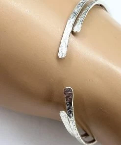 Lexi Butler Designs Hammered Silver Open Bangle Jewelry