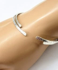Lexi Butler Designs Hammered Silver Open Bangle Jewelry