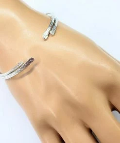 Lexi Butler Designs Hammered Silver Open Bangle Jewelry