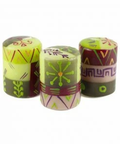 Nobunto Hand Painted Candles In Kileo Design (box Of Three) (GC)
