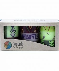 Nobunto Hand Painted Candles In Kileo Design (box Of Three) (GC)