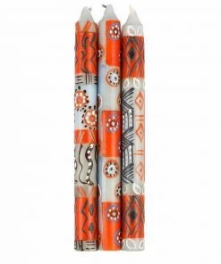 Nobunto Hand Painted Candles In Kukomo Design (three Tapers) (GC)