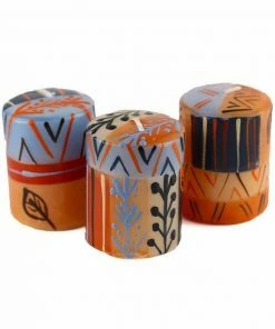 Nobunto Hand Painted Candles In Uzushi Design (box Of Three) (GC)