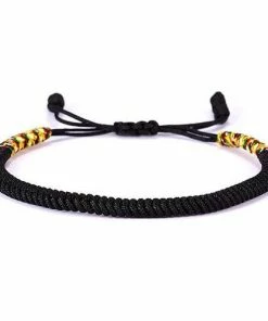 Minghong Wang's Store Handmade Knots Rope Buddha Lucky Charm Tibetan Bracelet Jewelry