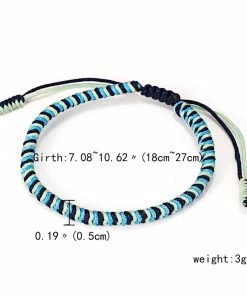 Minghong Wang's Store Handmade Knots Rope Buddha Lucky Charm Tibetan Bracelet Jewelry