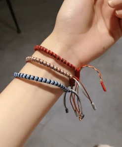 Minghong Wang's Store Handmade Knots Rope Buddha Lucky Charm Tibetan Bracelet Jewelry