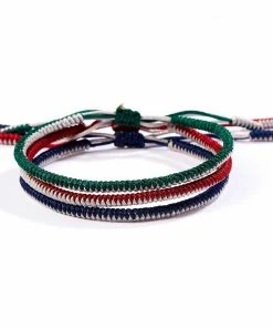 Minghong Wang's Store Handmade Knots Rope Buddha Lucky Charm Tibetan Bracelet Jewelry
