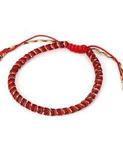 Minghong Wang's Store Handmade Knots Rope Buddha Lucky Charm Tibetan Bracelet Jewelry