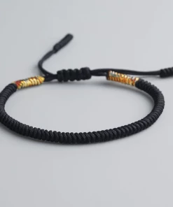 AMIU Handmade Store Black Gold Tibetan Buddhist Bracelet Jewelry