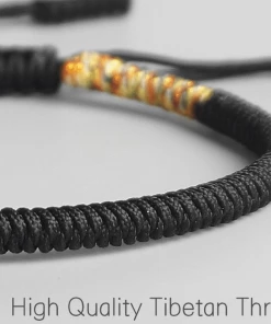 AMIU Handmade Store Black Gold Tibetan Buddhist Bracelet Jewelry