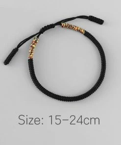 AMIU Handmade Store Black Gold Tibetan Buddhist Bracelet Jewelry