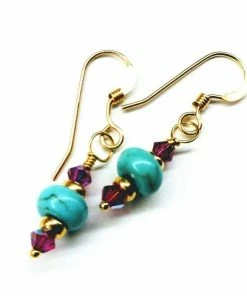 Lexi Butler Designs Jewelry Hot Pink And Turquoise 14 K Gold Filled Earrings