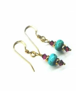 Lexi Butler Designs Jewelry Hot Pink And Turquoise 14 K Gold Filled Earrings
