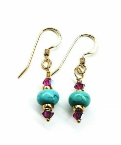 Lexi Butler Designs Jewelry Hot Pink And Turquoise 14 K Gold Filled Earrings