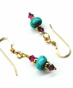 Lexi Butler Designs Jewelry Hot Pink And Turquoise 14 K Gold Filled Earrings