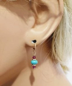 Lexi Butler Designs Jewelry Hot Pink And Turquoise 14 K Gold Filled Earrings