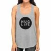TSF Design Boho Tops Hug Life Womens Gray Sleeveless Tank 1 TSF Design Boho Tops Hug Life Womens Gray Sleeveless Tank
