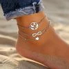 17KM Official Store Infinity Charm & Om Symbol Bohemian Anklet