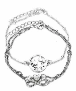 17KM Official Store Infinity Charm & Om Symbol Bohemian Anklet