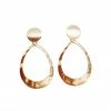 Christy Jean Boutique Kinsley Geometric Oval Earrings In Hammered Gold Jewelry