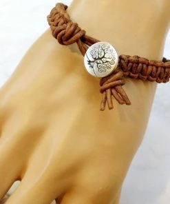 Lexi Butler Designs Large Tree Of Life Earth Colored Macrame Leather Bracelet Jewelry