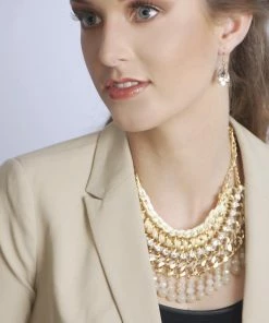 ClaudiaG Collection Lattice Necklace- Gold