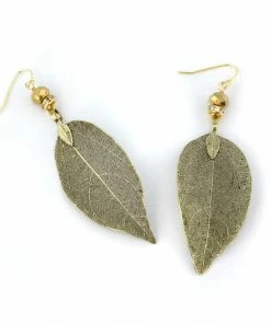 Christy Jean Boutique Jewelry Leaf Earrings With Sterling Silver French Wires