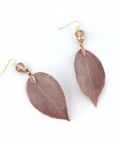 Christy Jean Boutique Jewelry Leaf Earrings With Sterling Silver French Wires