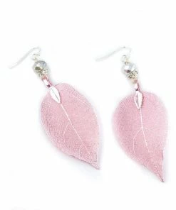 Christy Jean Boutique Leaf Earrings With Sterling Silver French Wires