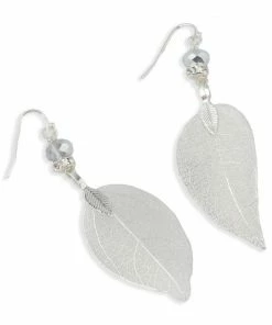 Christy Jean Boutique Leaf Earrings With Sterling Silver French Wires