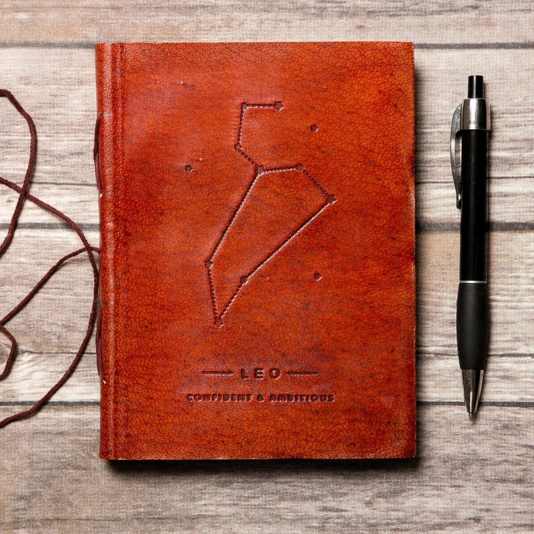 Soothi Accessories Leo Zodiac Handmade Leather Journal 3 Soothi Accessories Leo Zodiac Handmade Leather Journal