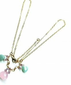 Lexi Butler Designs Light Pink And Mint Gemstone 14 Kt Gold Filled Necklace Jewelry