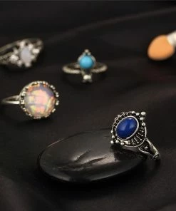 One Tribe Apparel Jewelry Lily Moonstone Boho Ring Set