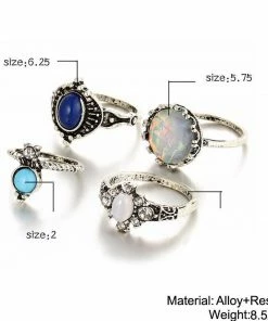 One Tribe Apparel Jewelry Lily Moonstone Boho Ring Set