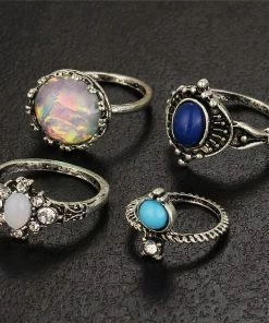 One Tribe Apparel Jewelry Lily Moonstone Boho Ring Set